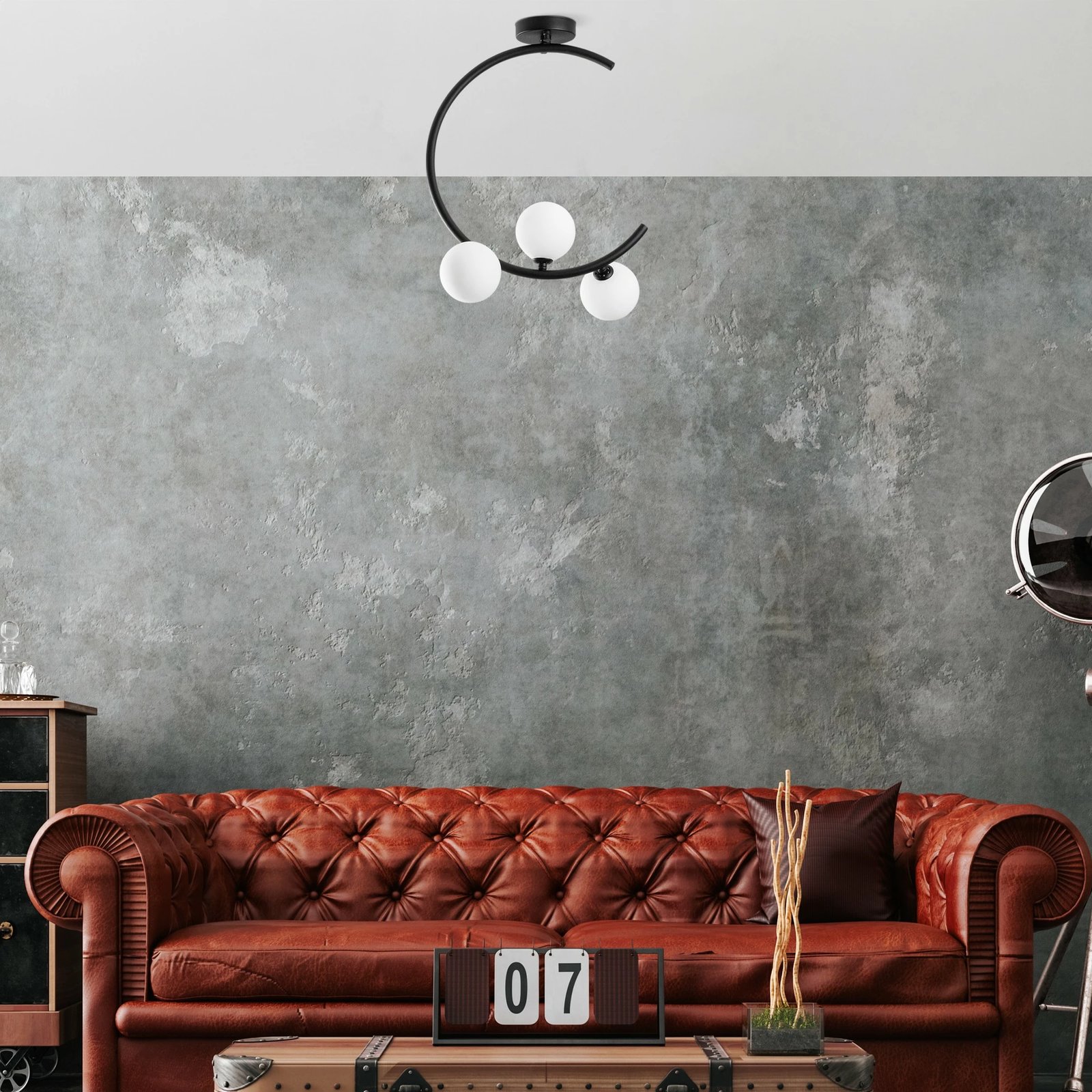 Llambë tavani Opviq, Luminar - 14135, metal i zi, 35x20x50cm