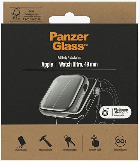 Mbështjellës PanzerGlass për Apple Watch Ultra 49mm, transparent