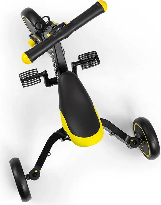 Tricikel 4n1 me shufër drejtimi, Milly Mally Optimus Plus, rrota EVA, kornizë çeliku, për 12m+, deri 25 kg, e zezë