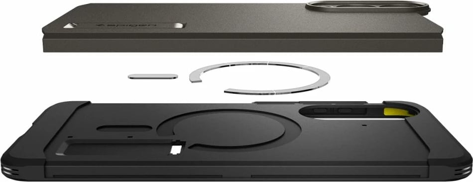 Mbështjellës Spigen Tough Armor MagSafe për Samsung Galaxy S25 Edge, Gri/Zi