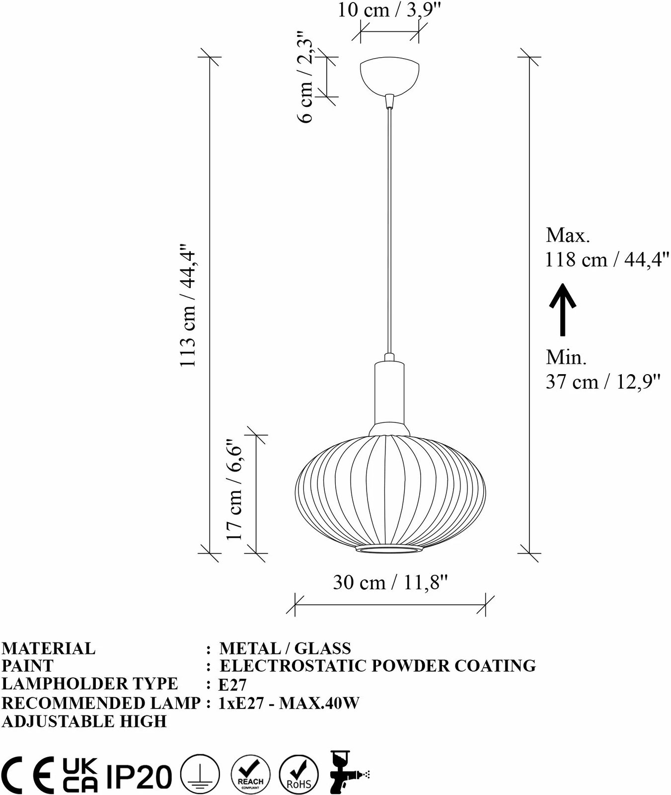 Llambë varëse Opviq, Asker, ngjyrë ari, 15181 Llambë varëse Opviq, Asker, ngjyrë ari, 15181