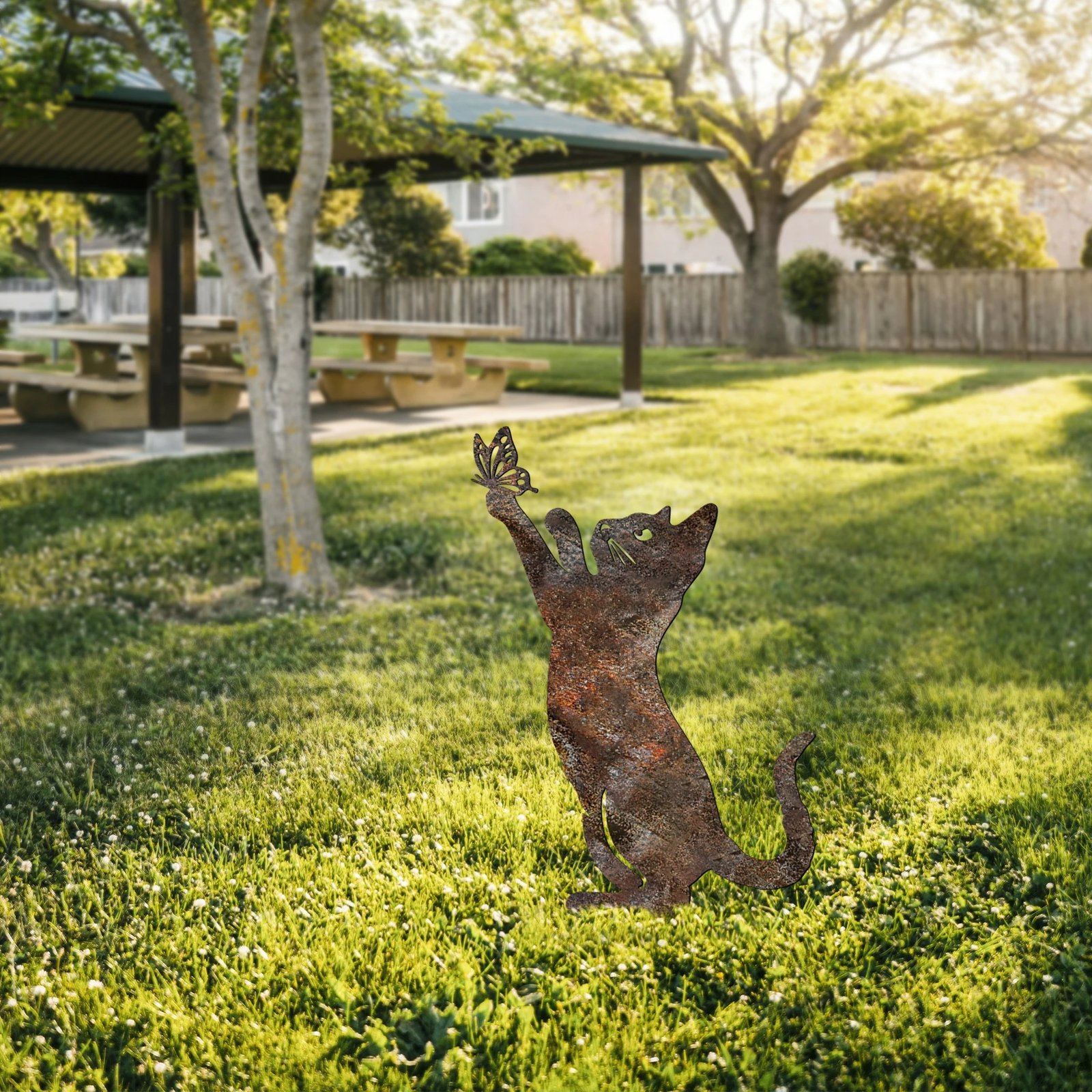 Objekt dekorativ për kopsht, dizajn Aberto, mace, multingjyrëshe, 49x24cm