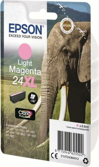 Kartush bojë, Epson, 24XL C13T24364012, rendiment i lartë XL, Light Magenta