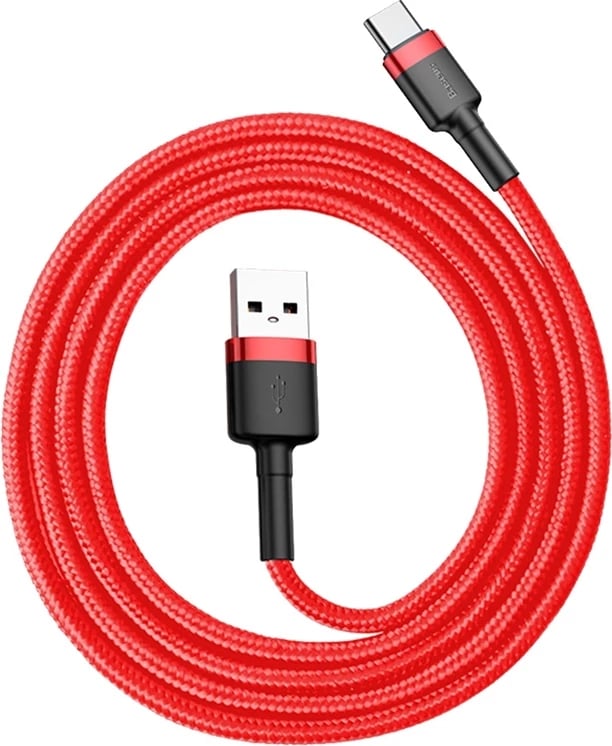 Kabllo Baseus Cafule CATKLF-B09 USB-A në USB-C, 1m, e kuqe