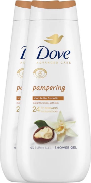Xhel dushi Dove pampering shea butter & vanilla duplo 2x400ml unisex