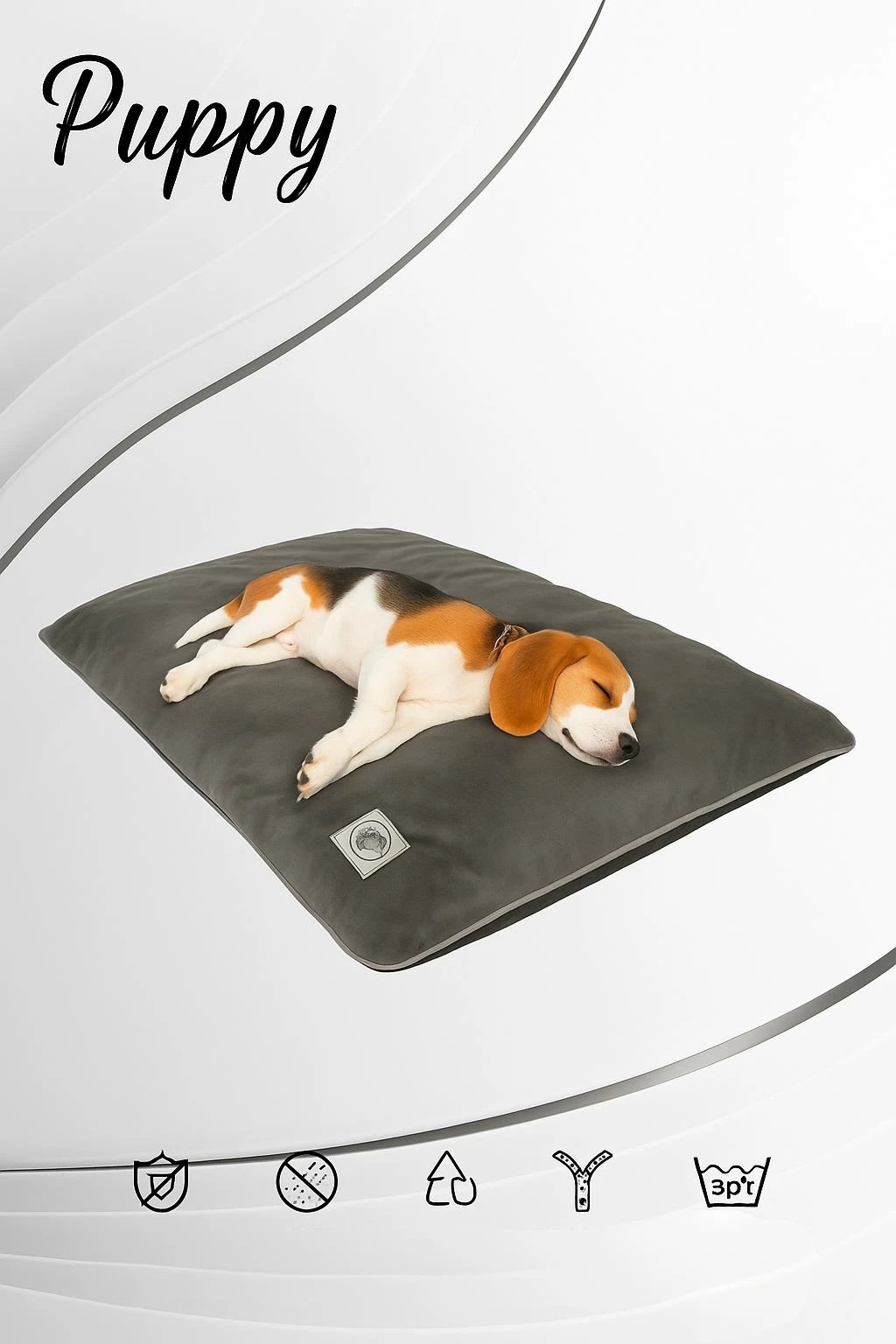 Shtrat për qen, Paws & Whiskers, mesatar, ngjyrë gri