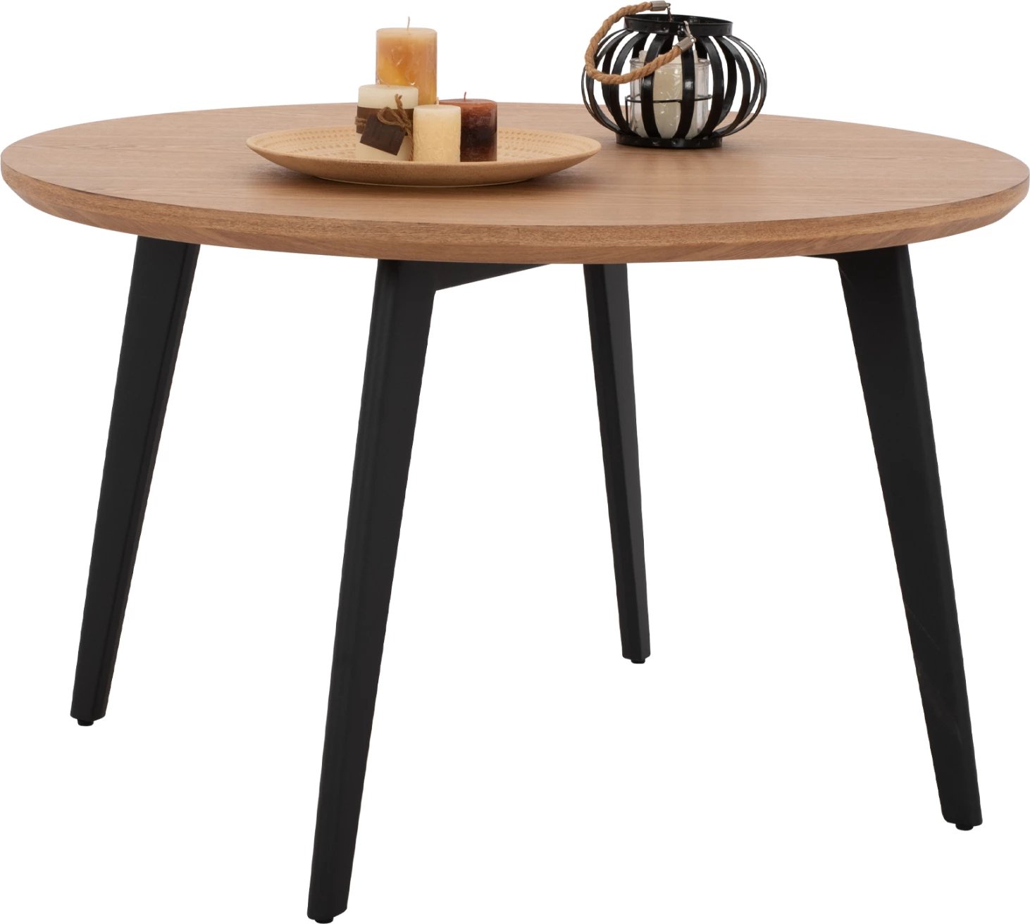 Tavolinë rrumbullake për ngrënie, stil rustik, FH9306.01, MDF, ngjyrë lisi, Φ120x75H cm