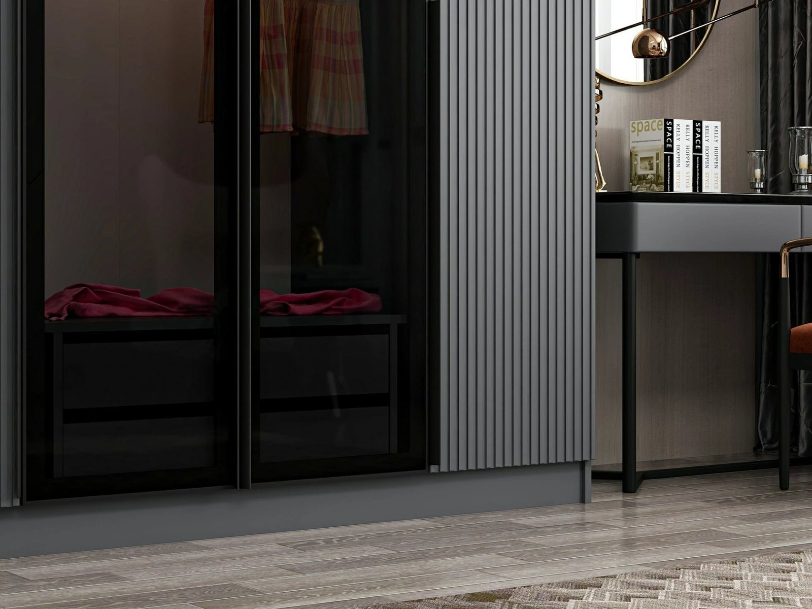 Dollap garderobe Skye Decor, ngjyrë fume, Kale Plus - 7804