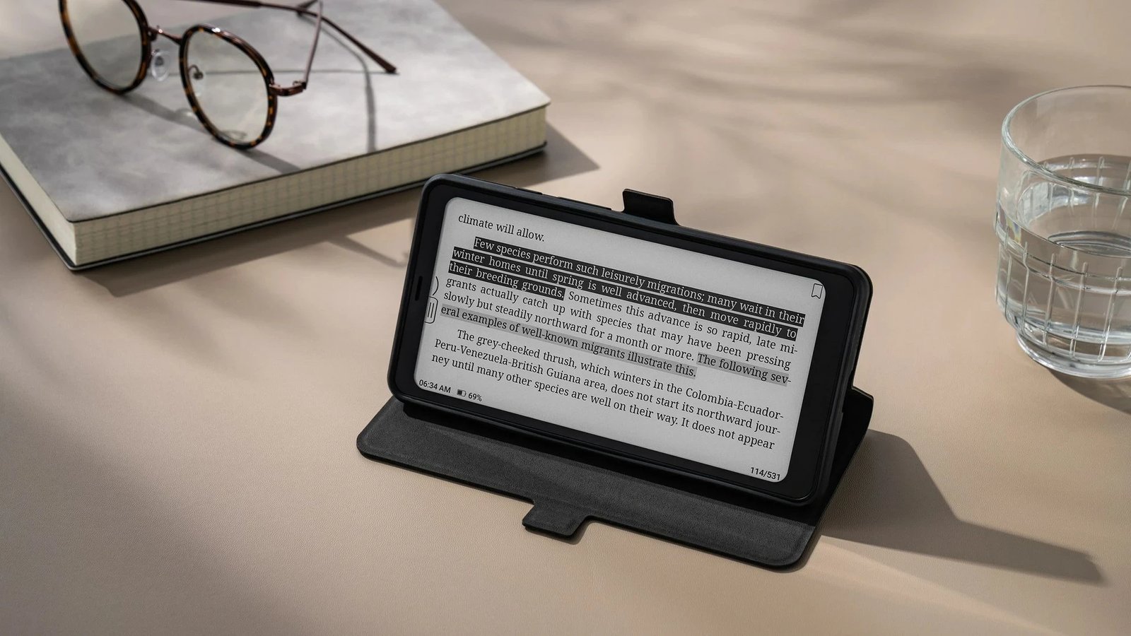Mbështjellës Onyx Palma, për eBook, Gri e Errët