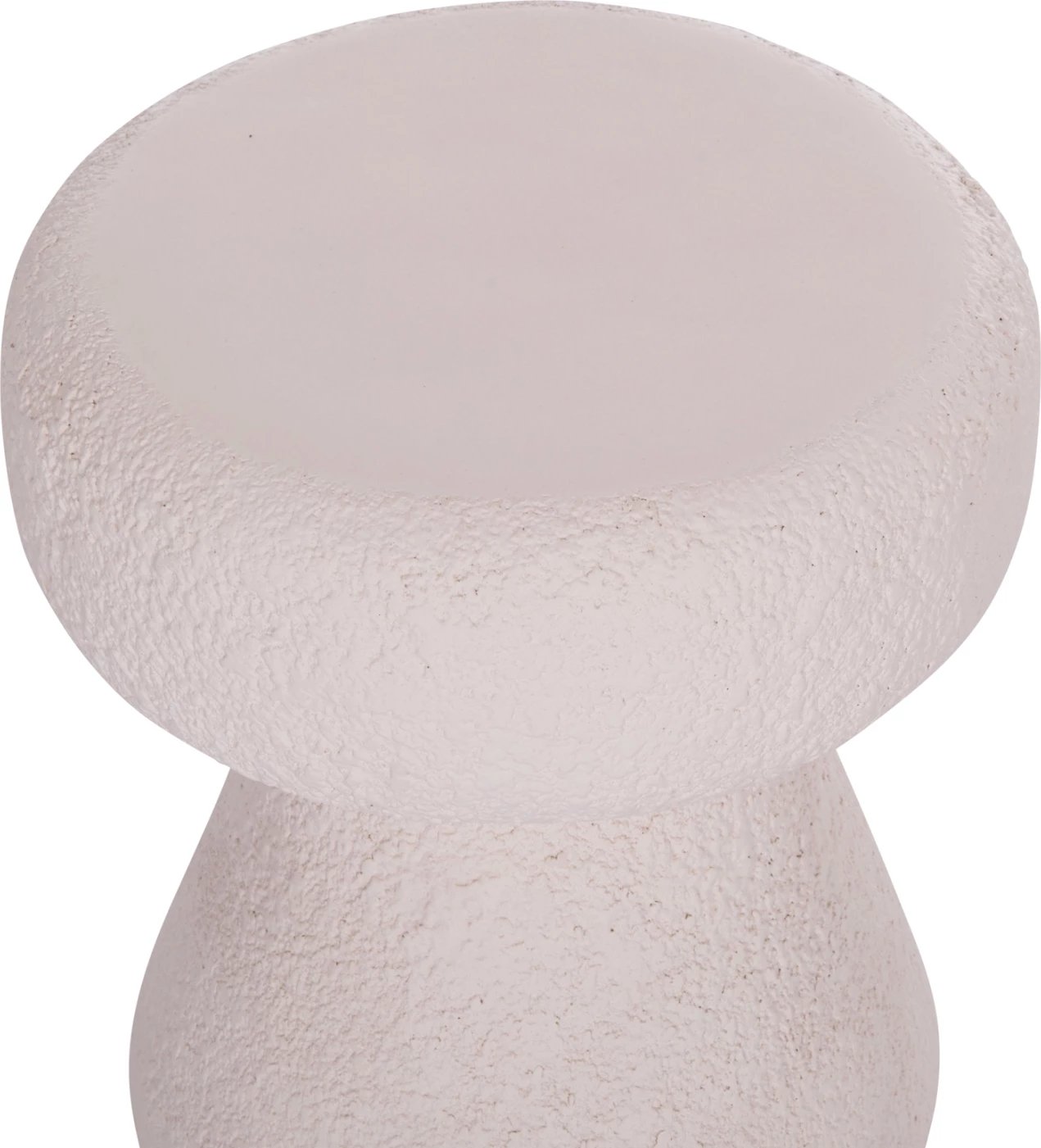 Stool i rrumbullakët INTERON, fibër-cement, ngjyrë e bardhë, FH18171.02, Φ34x39cm