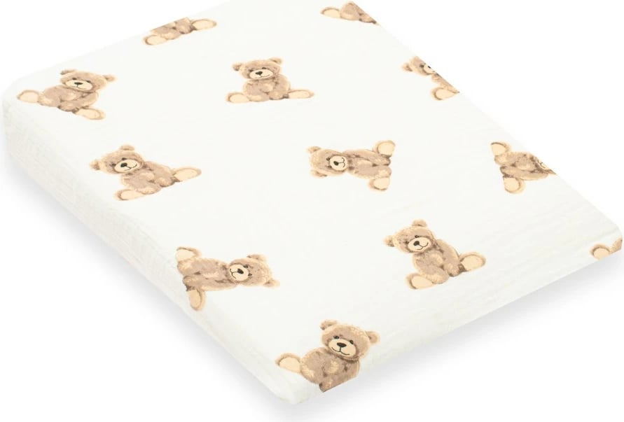 Këllëf jastëku muslin për karrocë, New Baby, STANDARD 30x37 cm, arusha, i bardhë