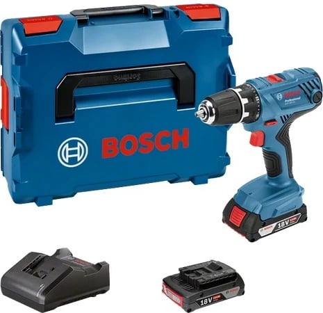 Kaçavidë elektrike Bosch GSR 18V-21, 18V, Li-Ion, me valixhe, zi/blu