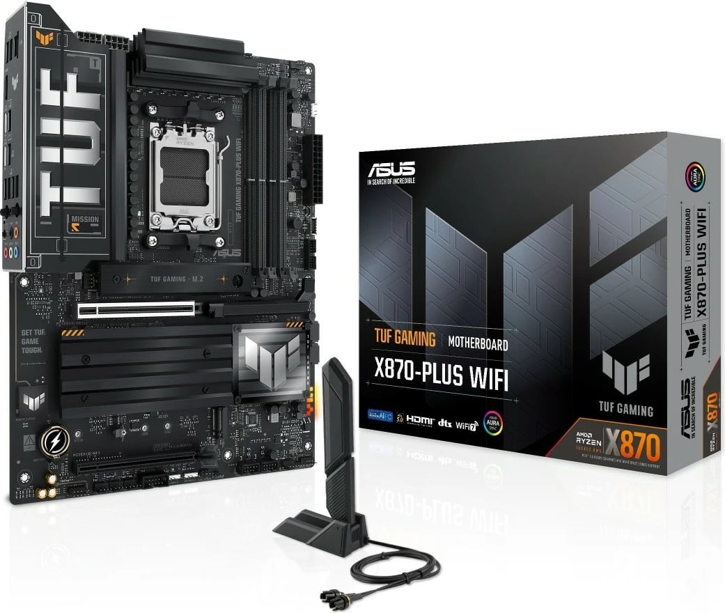 Pllakë amë Asus TUF GAMING X870-PLUS WIFI, Socket AM5, ATX, 4x DDR5, HDMI/USB-C, e zezë