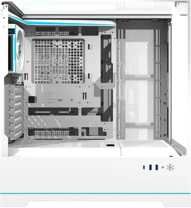 Kasë Darkflash DY450 PRO, Big Tower, me xham të temperuar, 1 ventilator, e bardhë