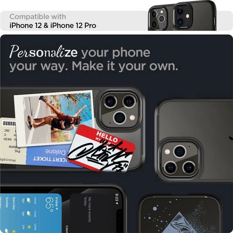 Mbështjellës Spigen Ultra Hybrid për iPhone 12 / iPhone 12 Pro, Matte Black