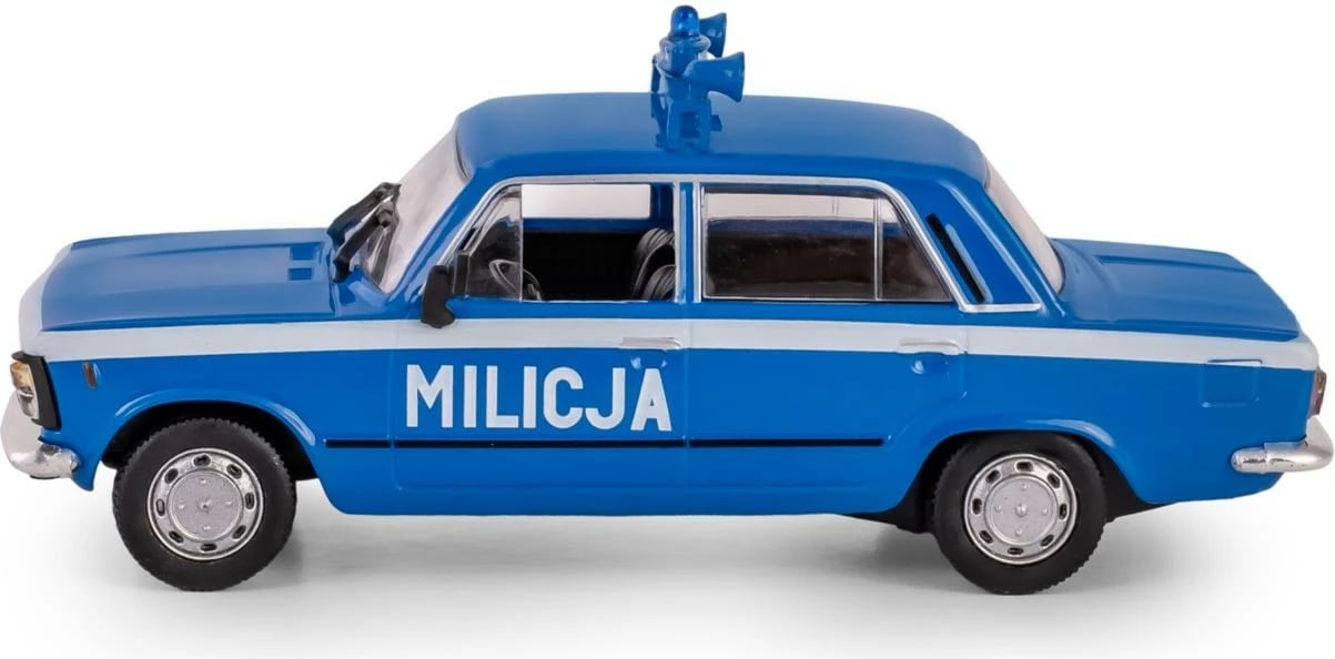 Makine lodër Daffi Fiat 125P Milicja, 1:43, metal/plastik, blu/bardhë