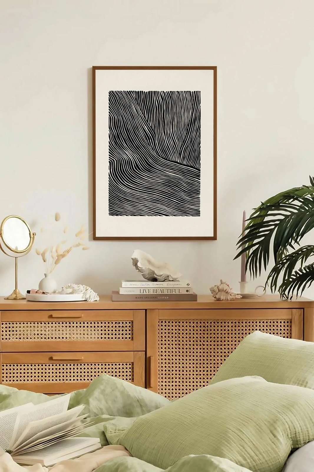 Pikturë dekorative me kornizë, shumëngjyrëshe, Wallity, Lmnmdlkahve32, 33x48cm