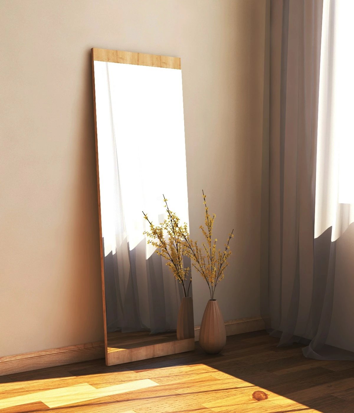 Pasqyrë murale Hanah Home, Azus, ngjyrë natyrale