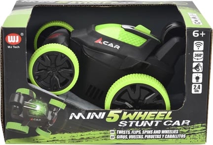 Mini 5 Wheel Stunt 360 Remote Control Car Green