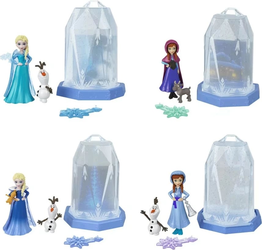 Kukull surprizë, Mattel Frozen Ice Reveal HRN72, mini 9 cm me xhel akulli dhe aksesorë, set i rastësishëm