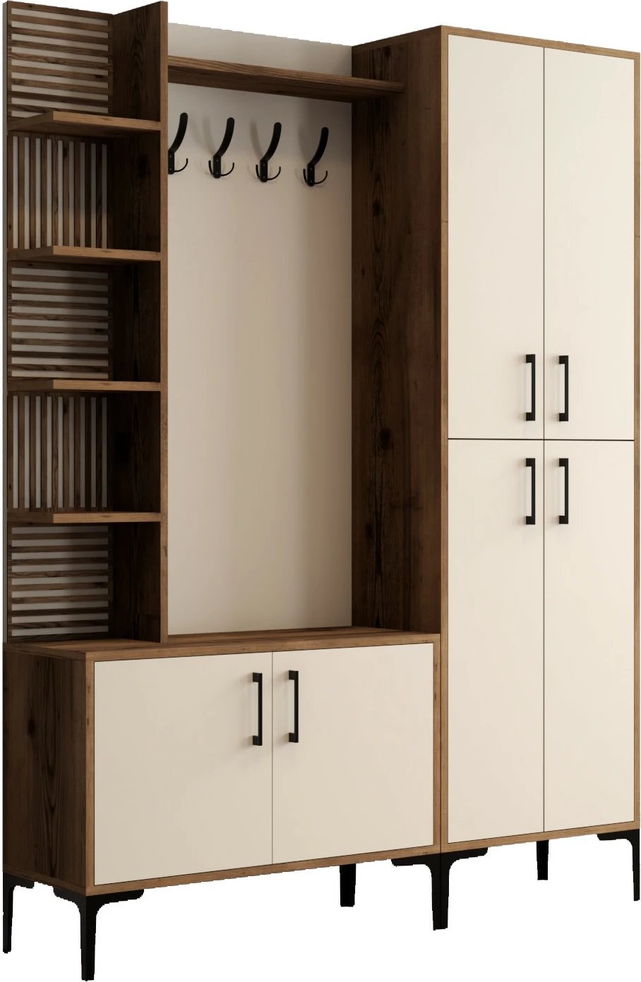 Stendë korridori, ngjyrë arre dhe krem, Skye Decor, Viyana DA