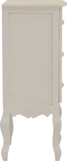 Komodinë me sirtarë, ngjyrë e bardhë antike, MDF, 40x34.5x82 cm