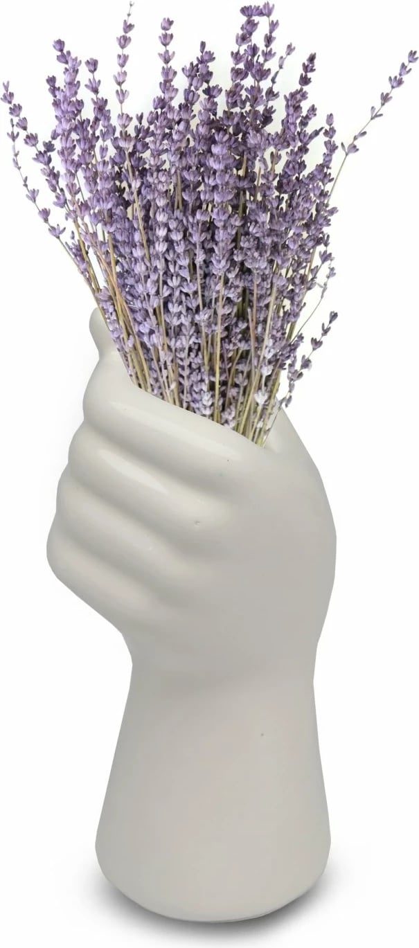 Vazo dekorative Aberto Design, HMY-6404, 17cm, qeramike, e bardhë