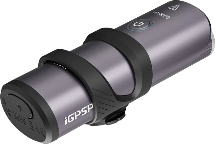 Dritë inteligjente biçiklete iGPSPORT VS1800S, 1800 lm, 6700 mAh, gri, përpara