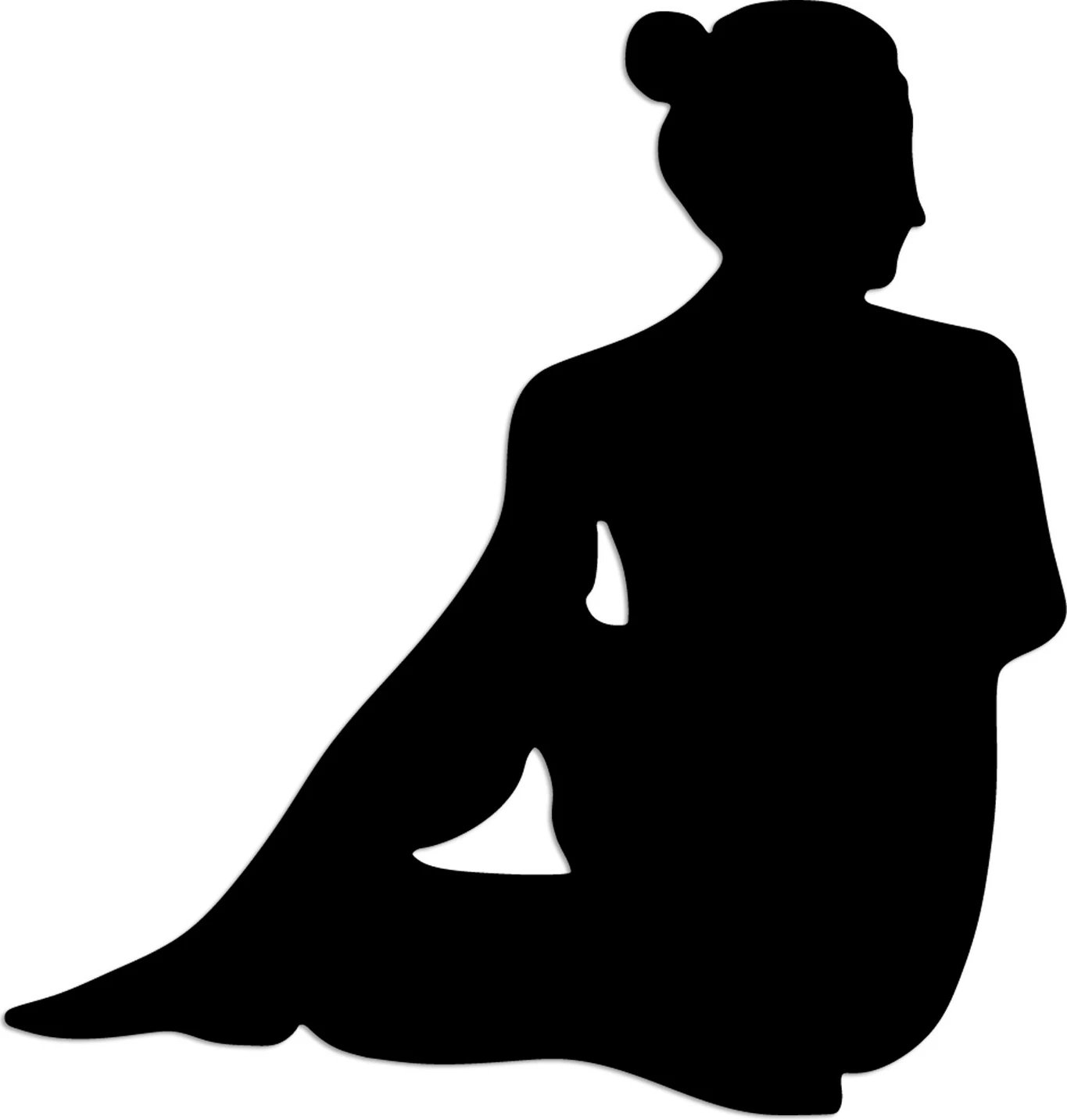 Aksesor dekorativ metalik për mur, Wallity, Yoga 22, ngjyrë e zezë, 53x55cm