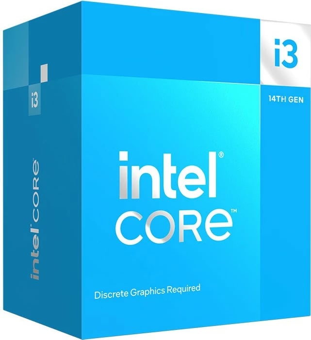 Procesor, Intel Core i3-14100F, deri 4.7GHz, 4 bërthama 8 fije, LGA1700, 12MB L3, pa grafikë të integruar, Box