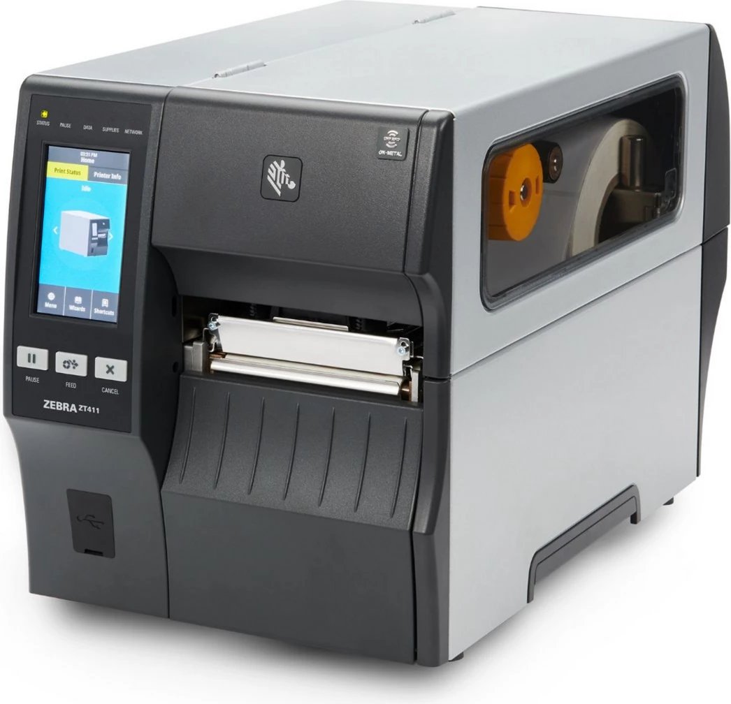 Printer etiketash Zebra ZT41142 ZT41142-T0E0000Z ekran me prekje, për rrotulla, i qëndrueshëm, e zezë