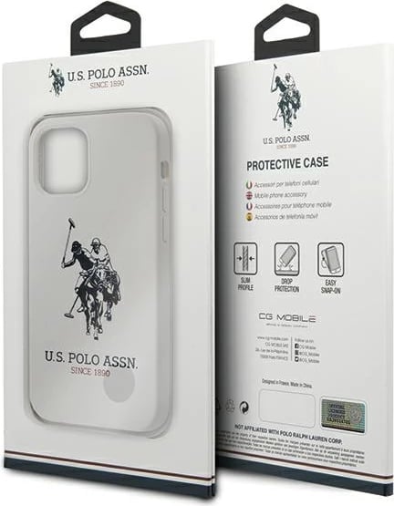 Mbështjellës U.S. Polo Assn. USHCP12LSLHRWH për iPhone 12 Pro Max 6.7", silikon, bardhë
