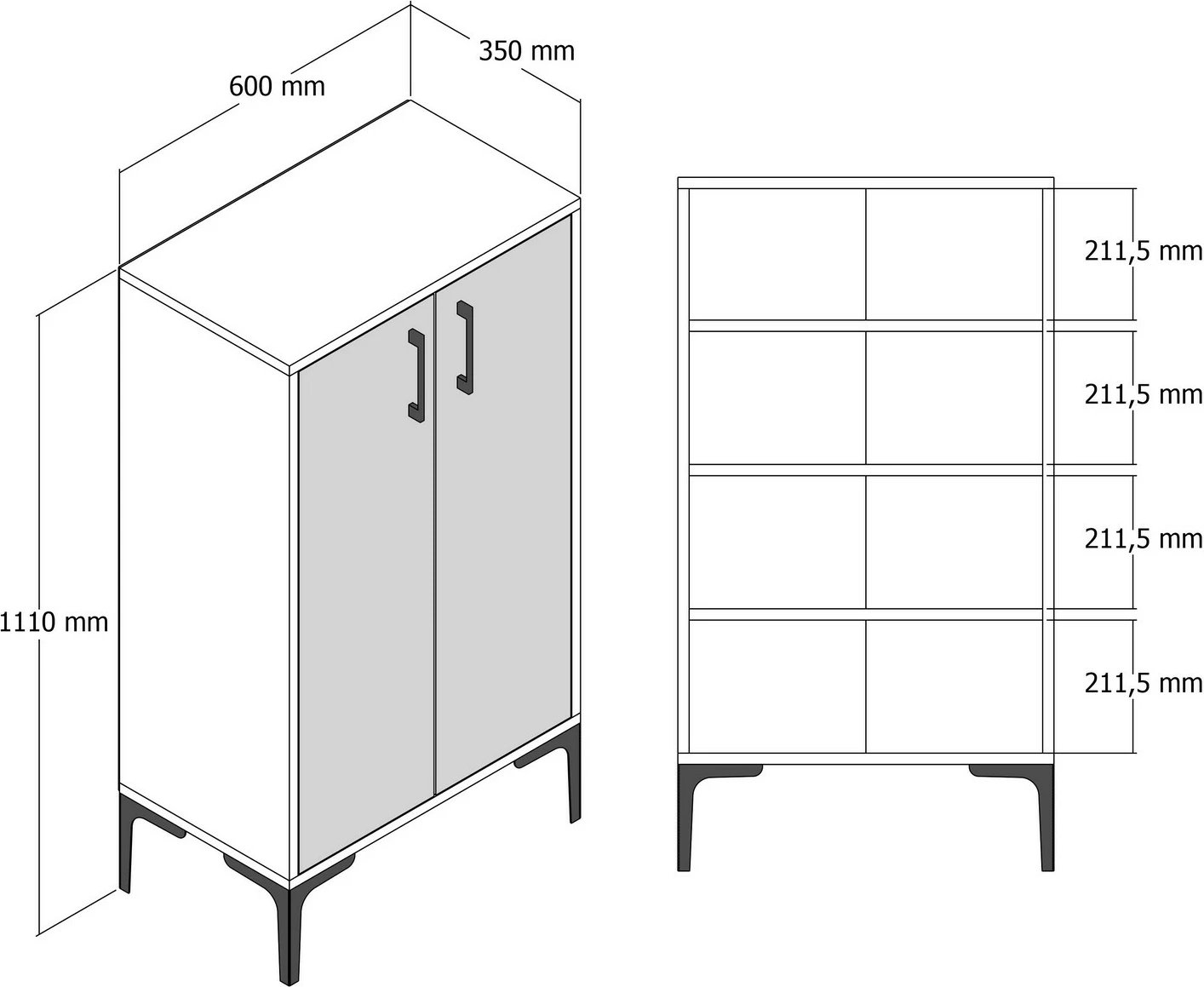 Dollap këpucësh Skye Decor, travertin