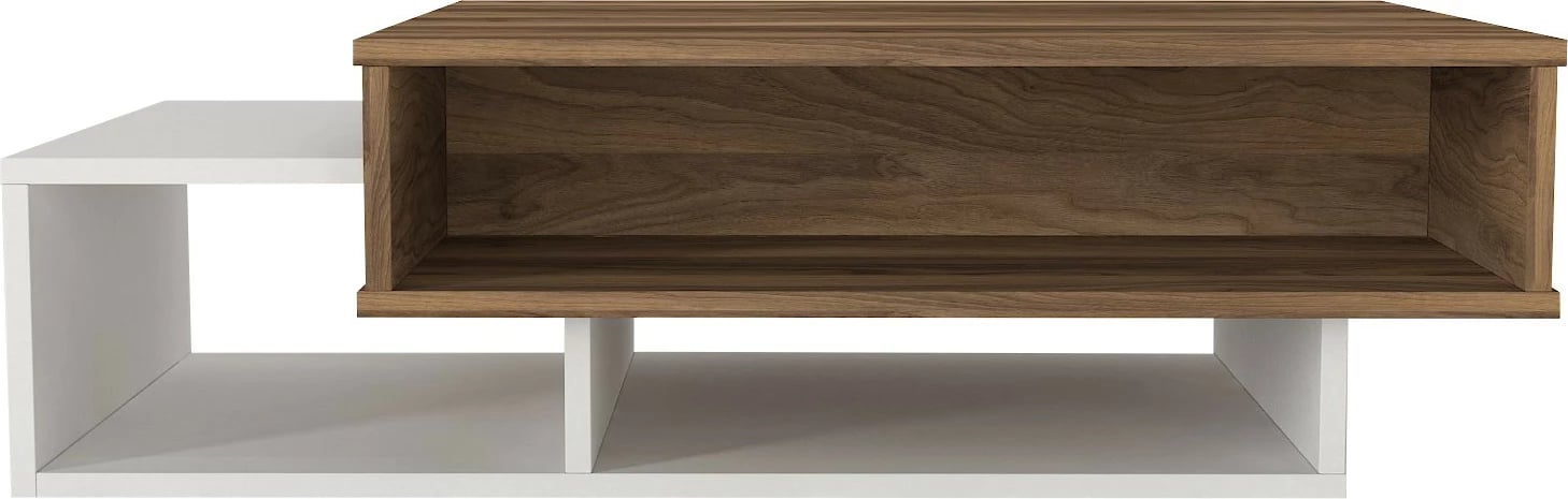 Tavolinë kafeje Skye Decor, e bardhë, arrë