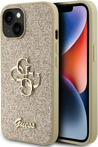 Mbështjellës Guess Glitter Script Big 4G për iPhone 15, Ari Mbështjellës Guess Glitter Script Big 4G për iPhone 15, Ari