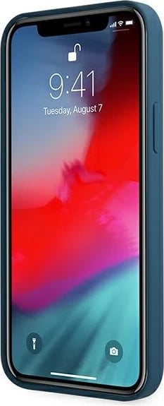 Mbështjellës Guess GUHCP12LLSLMGBL për iPhone 12 Pro Max 6.7", silikon, kaltër Mbështjellës Guess GUHCP12LLSLMGBL për iPhone 12 Pro Max 6.7", silikon, kaltër