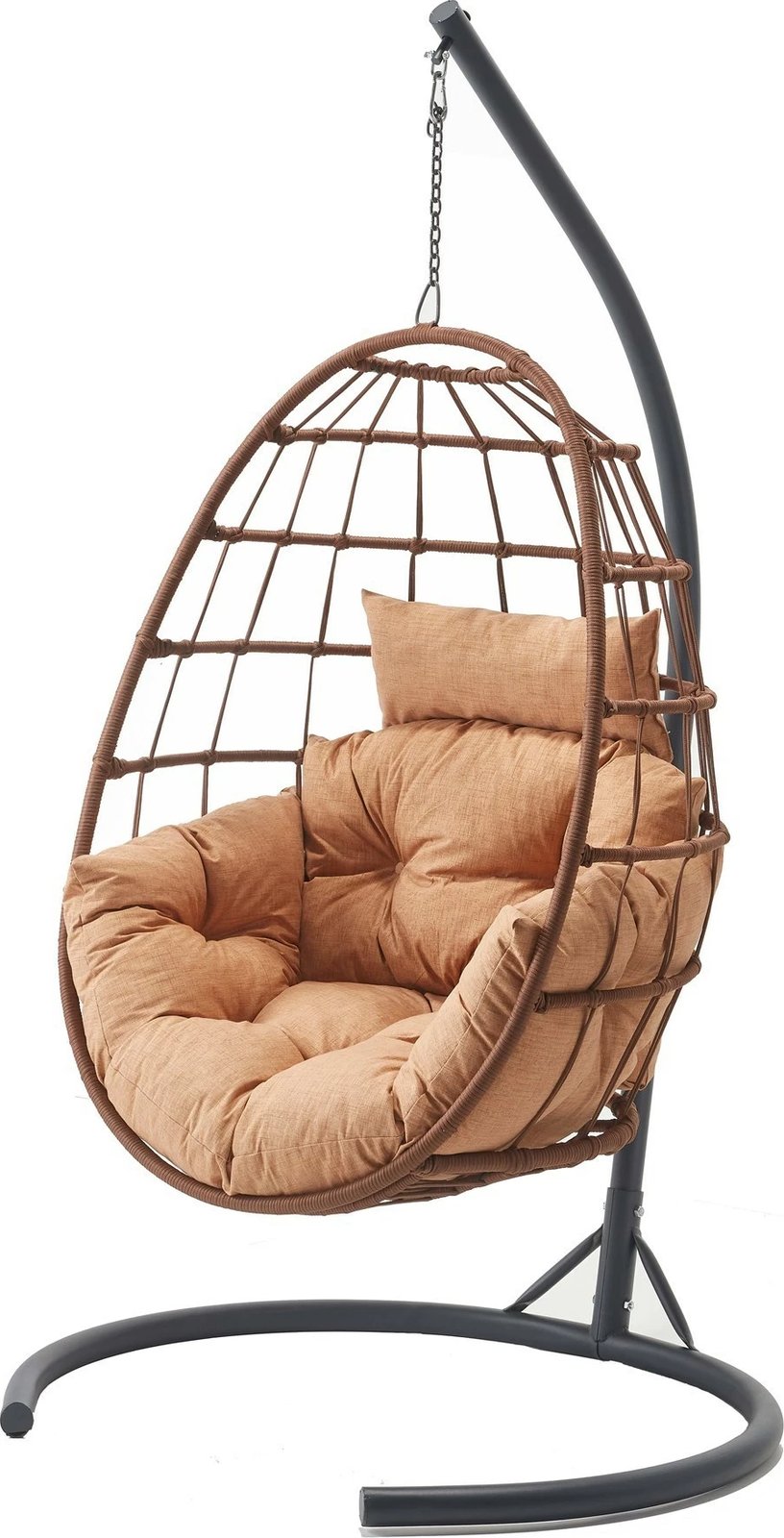 Karrige lëkundëse për kopsht, ngjyrë kapuçino dhe kafe, Hanah Home