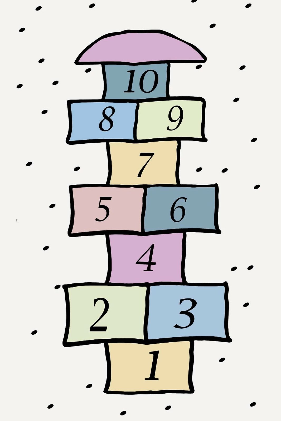 Qilim shumëngjyrësh për fëmijë, model hopscotch, 60x100cm, Conceptum Hypnose, HMNT508