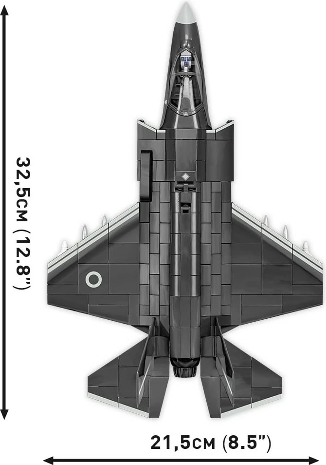Set ndërtimi Cobi Klocki Armed Forces F-35B Lightning II, 594 copa, me figurë piloti, Gri