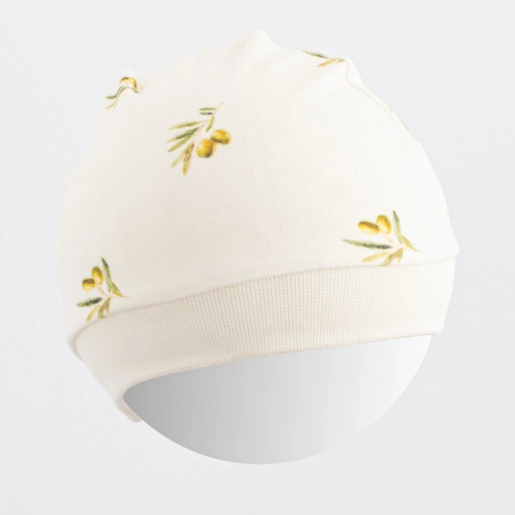 kapuç bebe, NEW BABY, Olives, 100% pambuk organik, madhësi 80/86, bezhë