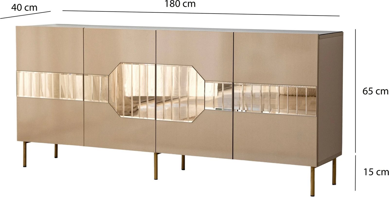 Konsolë Hanah Home, Milan, bronz dhe ar