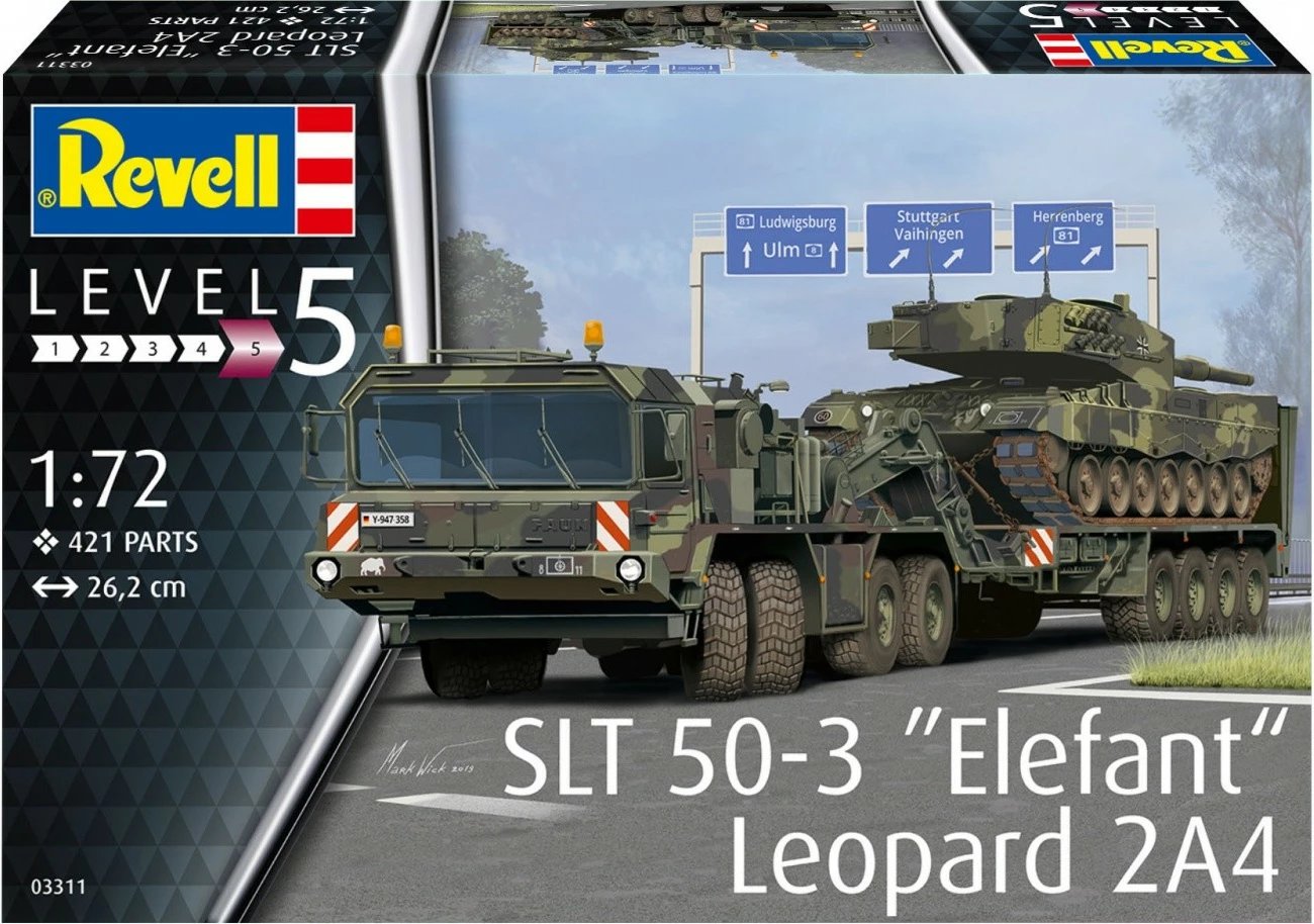 Model plastik Revell SLT 50-3 Elefant + Leopard 2A4, 1:72, 421 pjesë Model plastik Revell SLT 50-3 Elefant + Leopard 2A4, 1:72, 421 pjesë