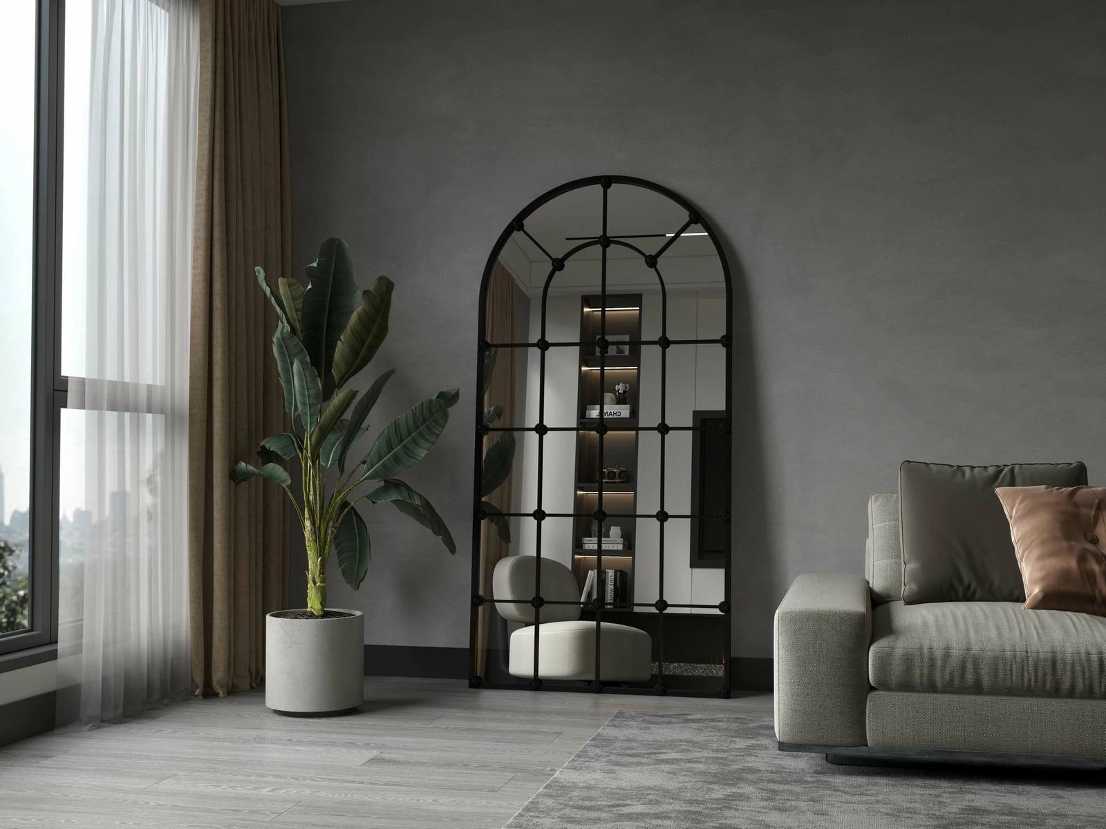 Pasqyrë Cheval, ngjyrë e zezë, Skye Decor, 90x180cm