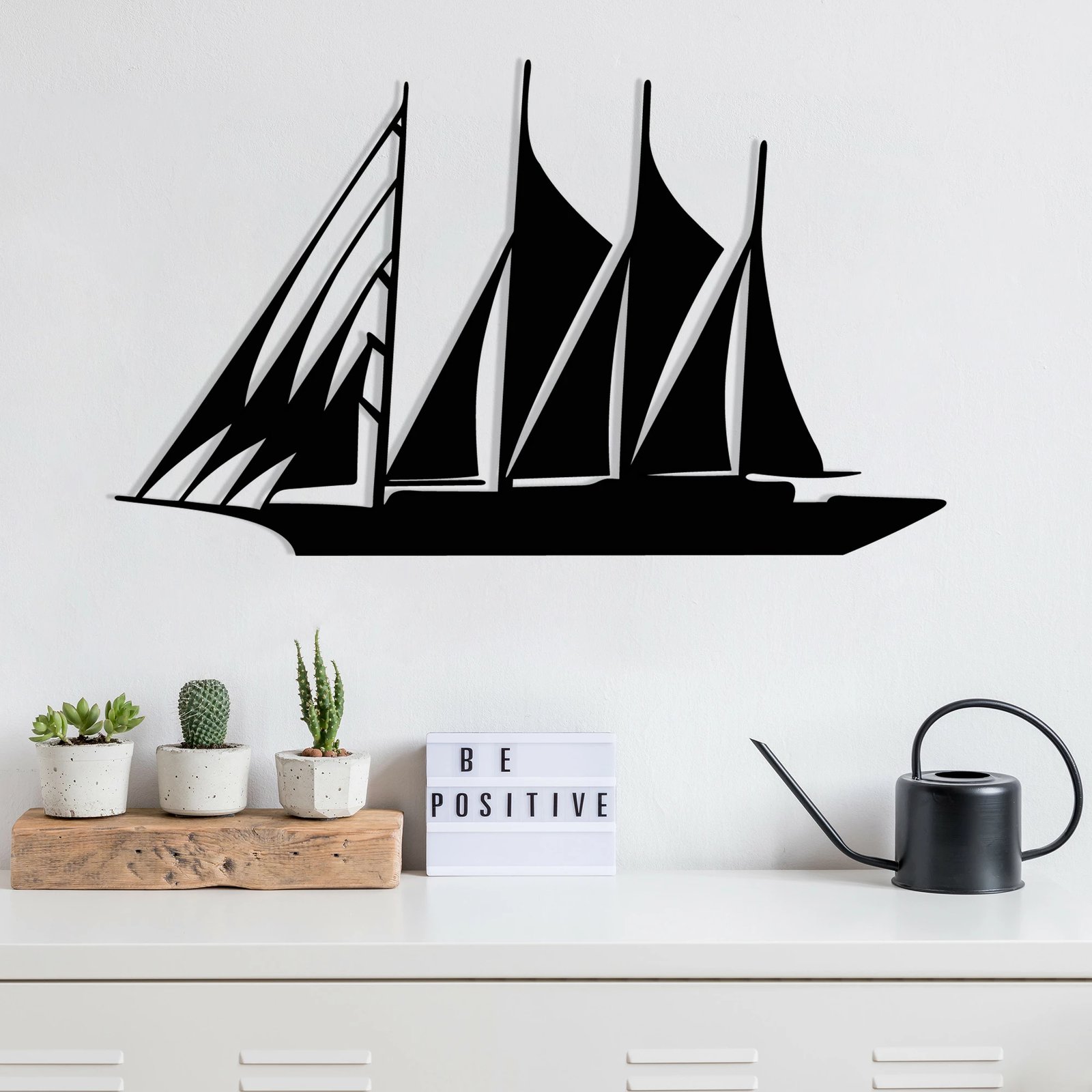 Aksesor dekorativ metalik për mur, Wallity, velierë