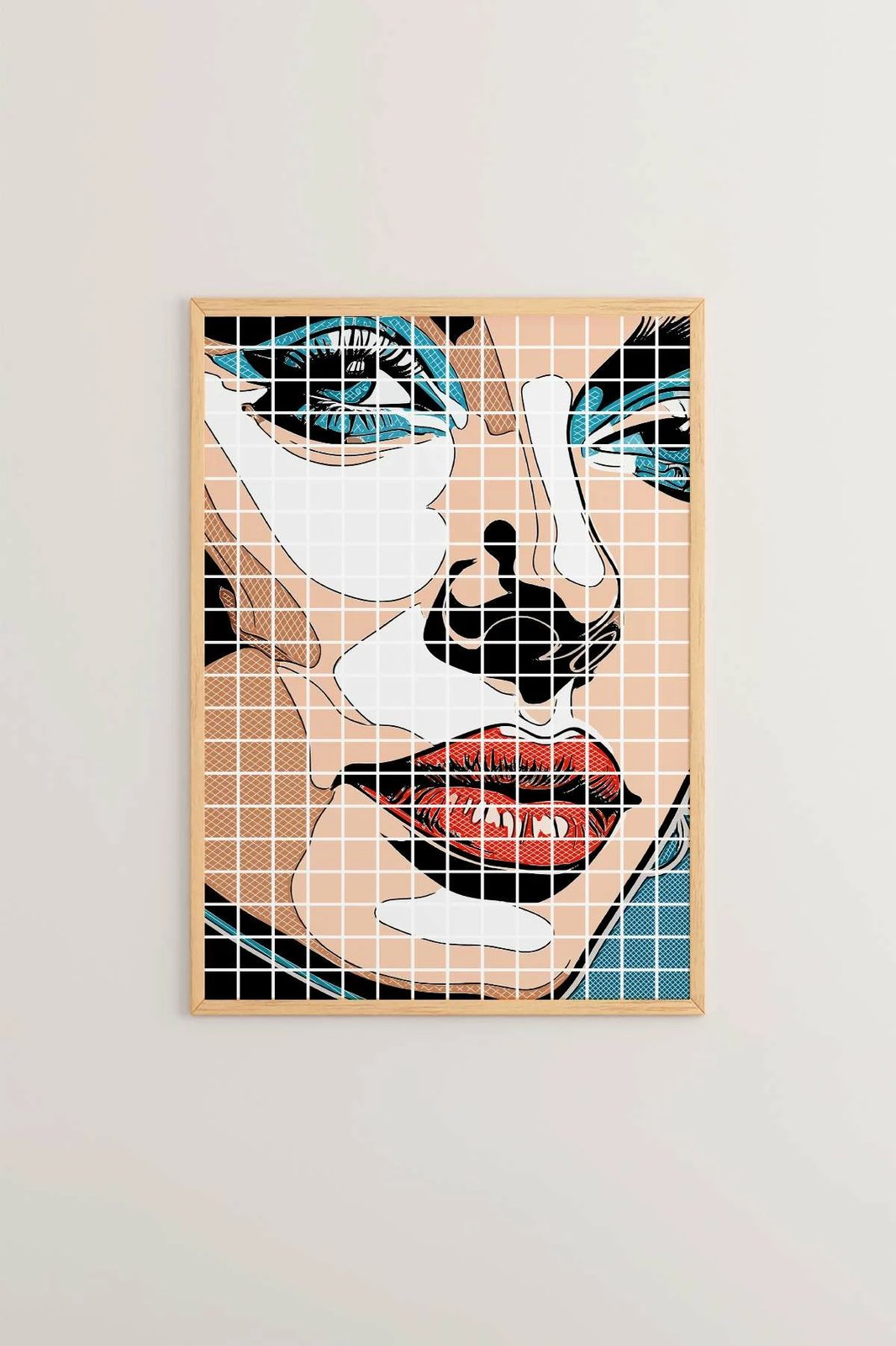 Pikturë dekorative me kornizë, shumëngjyrëshe, Popkare21, Wallity, 33x48cm