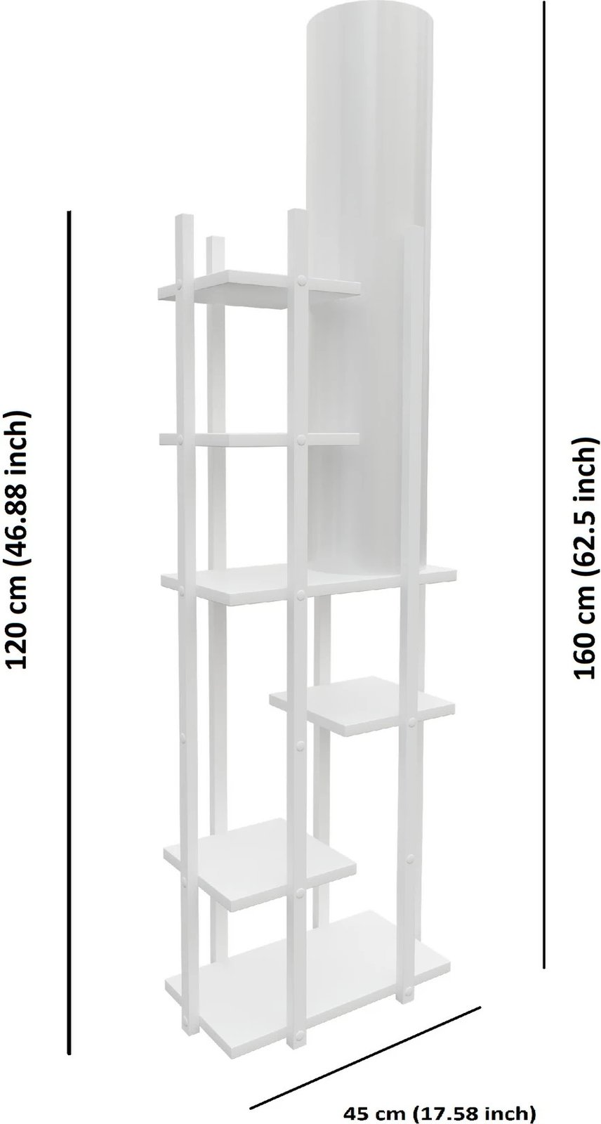 Llambë dyshemeje Opviq, Vogue - SMK, e bardhë, me rafte