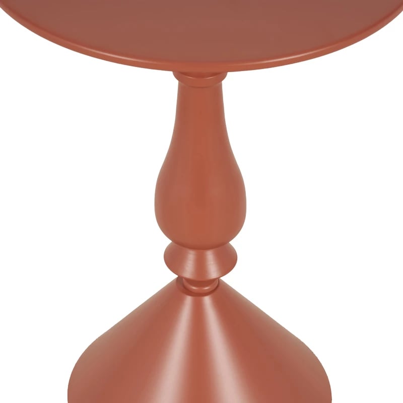 Tavolinë anësore metalike Lalou, ngjyrë terrakote, D40x55cm