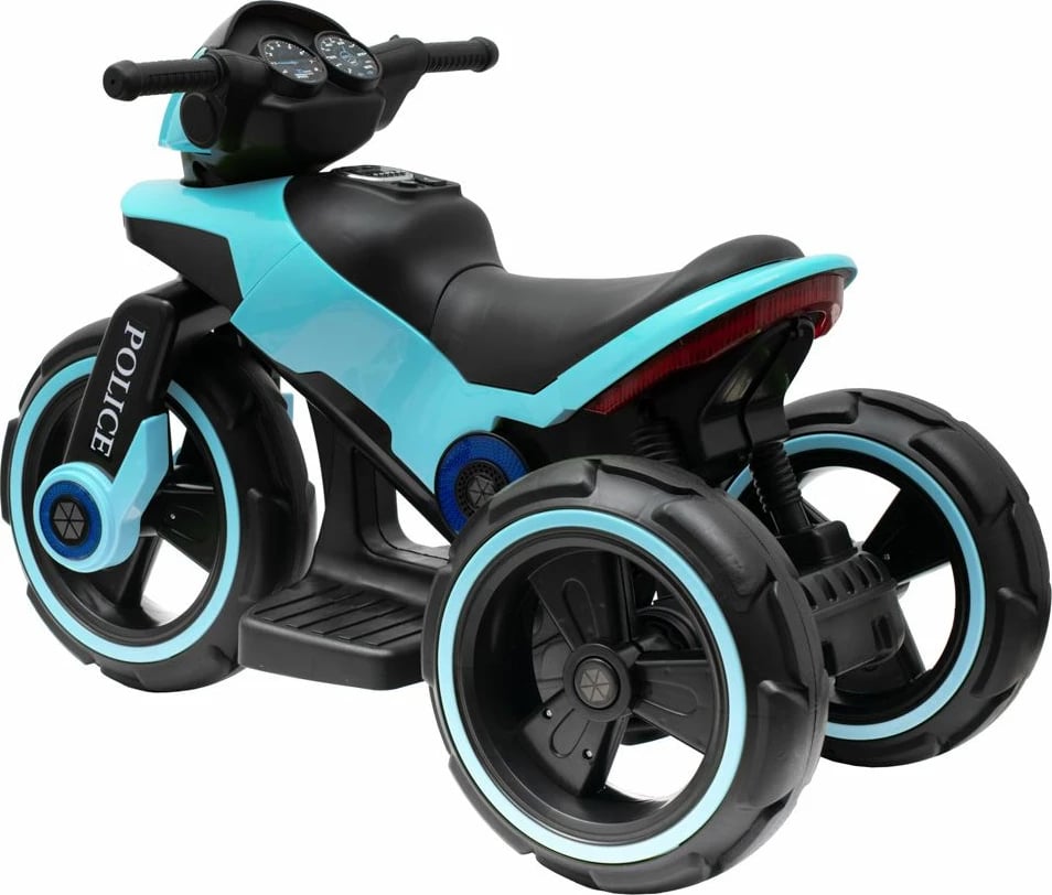 Moto elektrike për fëmijë, Baby Mix, POLICE, 6V 7Ah, 2x6V/24W, USB/MP3, LED, 2-4 km/h, 3-7 vjeç, blu