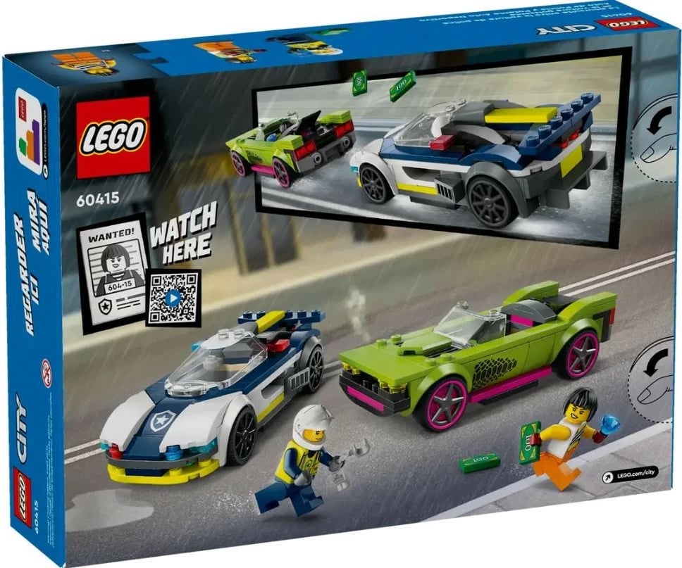 Set LEGO City 60415, makinë policie dhe muscle car, 213 pjesë, për fëmijë, shumëngjyrëshe Set LEGO City 60415, makinë policie dhe muscle car, 213 pjesë, për fëmijë, shumëngjyrëshe