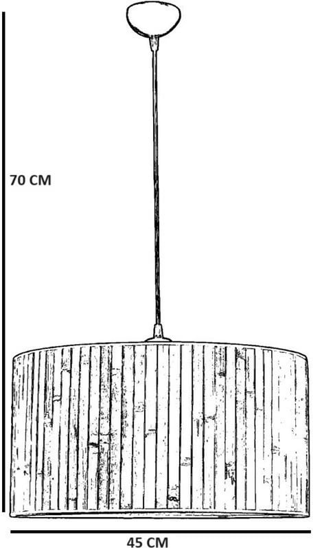Llambë tavani Opviq, 8855-1, metal, kapak bambuje, ngjyrë ari dhe e zezë